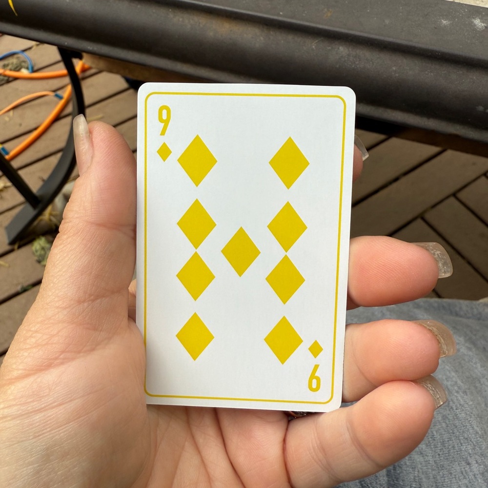Dior Yellow Nine of Diamond Playing Card